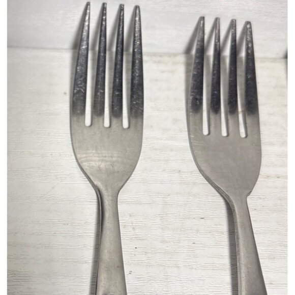 Set Of 4 National Stainless Dinner Forks Fleur-De-LisHandle Design Japan - Picture 5 of 7